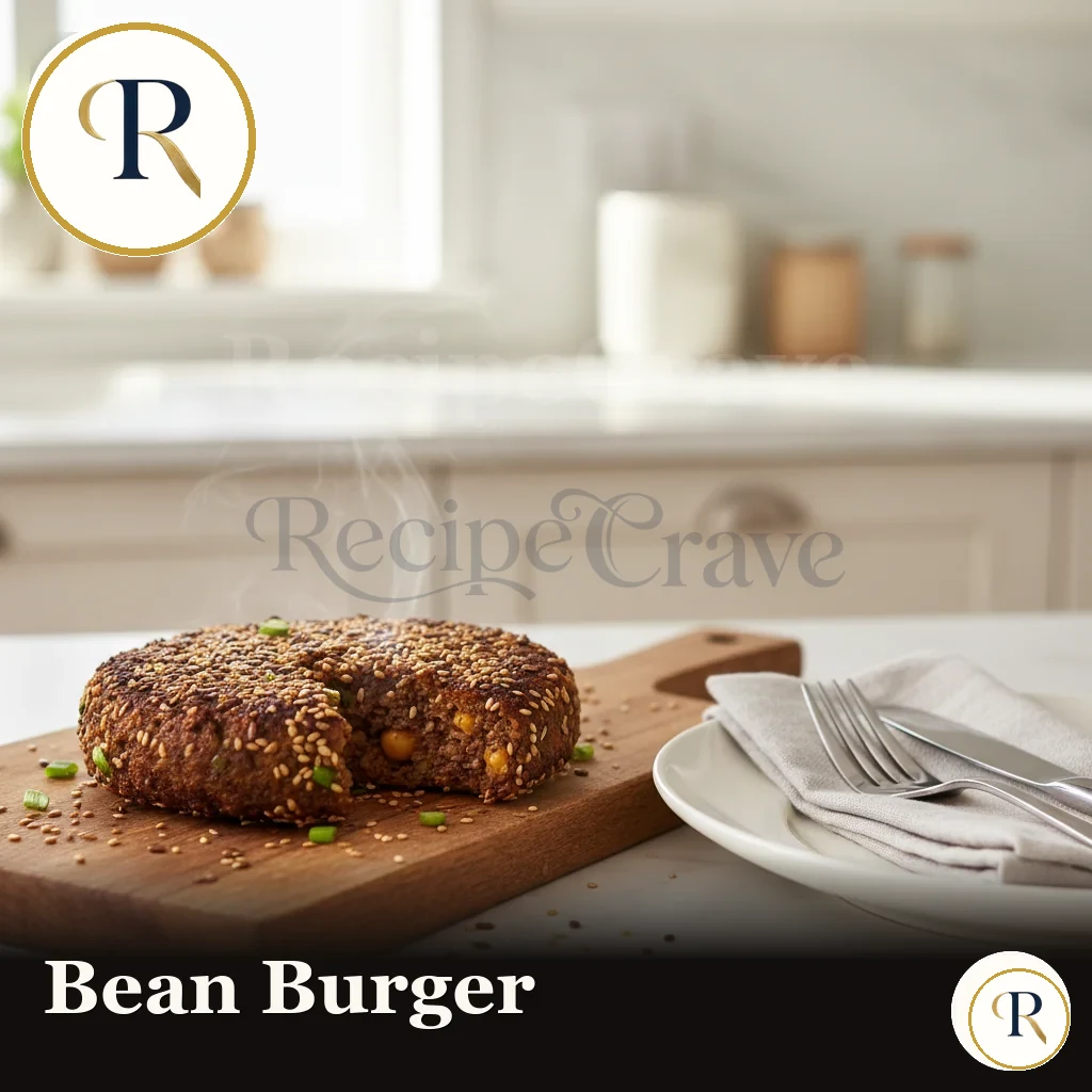 Homemade bean burger made from cooked dried beans