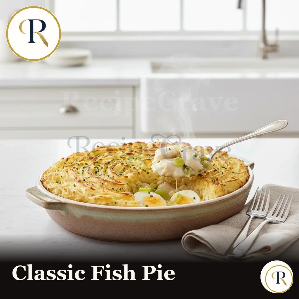 Classic fish pie with golden mashed potato topping, a dish where reading the recipe fully prevents surprises