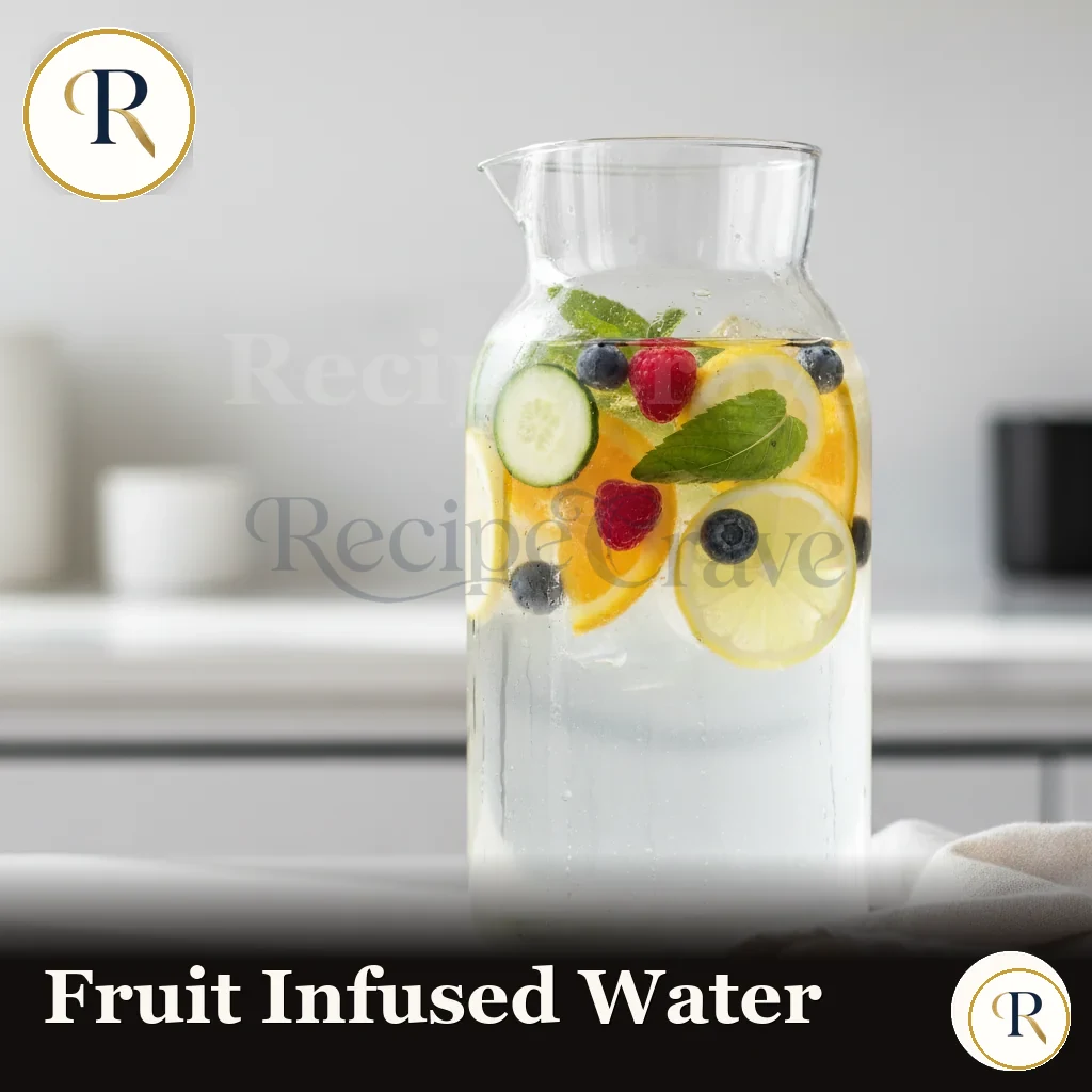 Fruit infused water with citrus and berries, a no-equipment alternative to smoothies and juicing