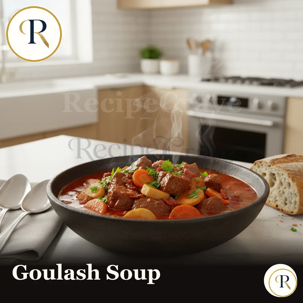 Goulash soup made by remixing leftover beef goulash
