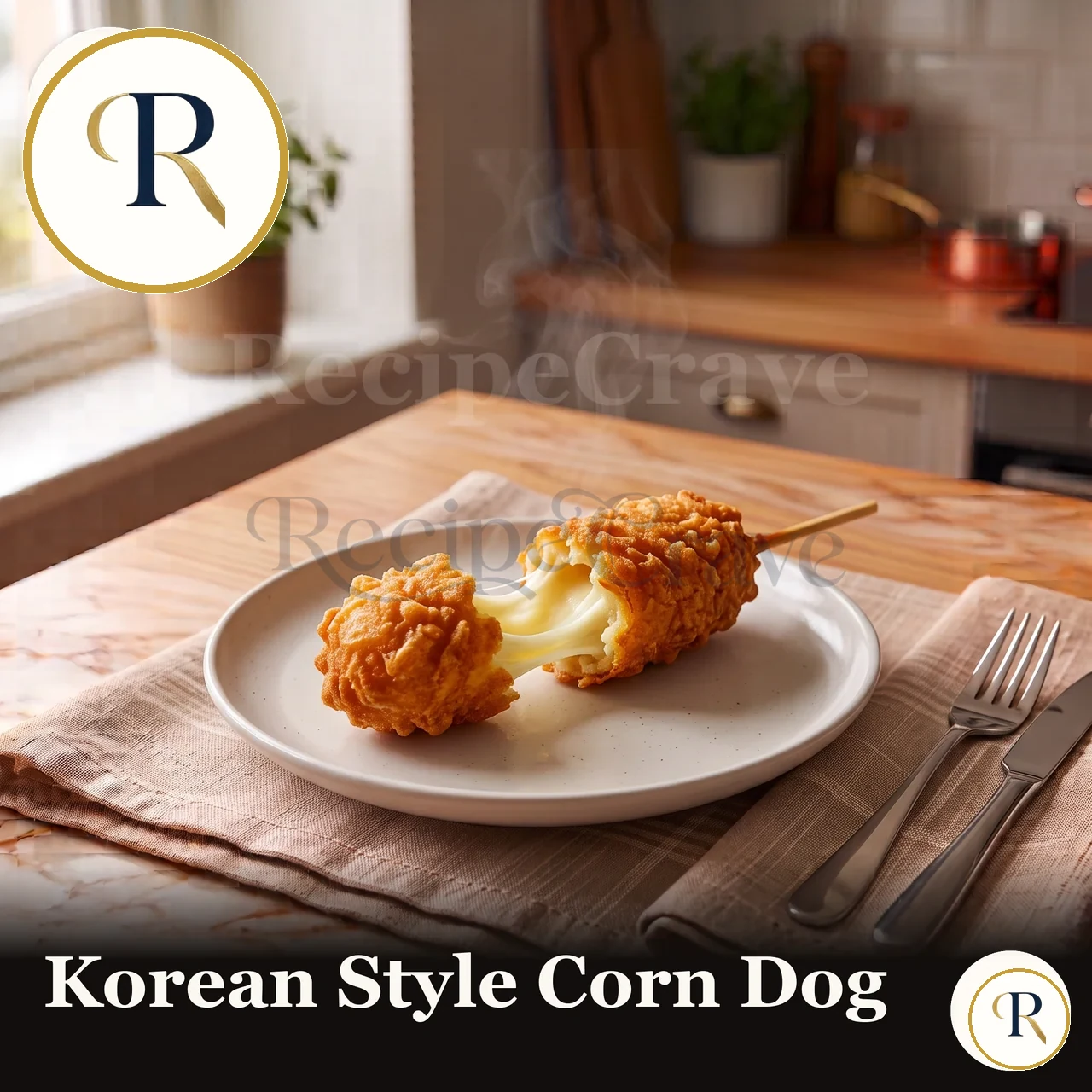 Korean Style Corn Dog Recipe | RecipeCrave